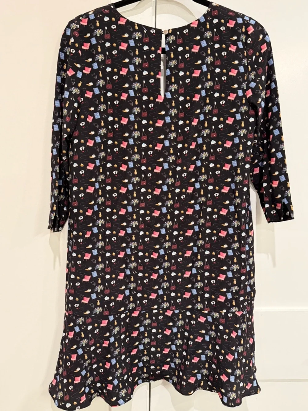 Sezane x Le Bon Marche Rive Gauche Silk Aimee Printed Shift Dress Size 36 US S
